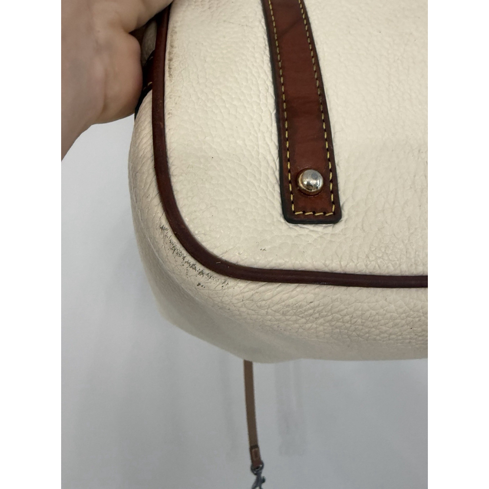DOONEY & BOURKE Cream Pebbled Leather Small Drawstring Bucket Bag Shoulder Bag - Picture 5 of 16